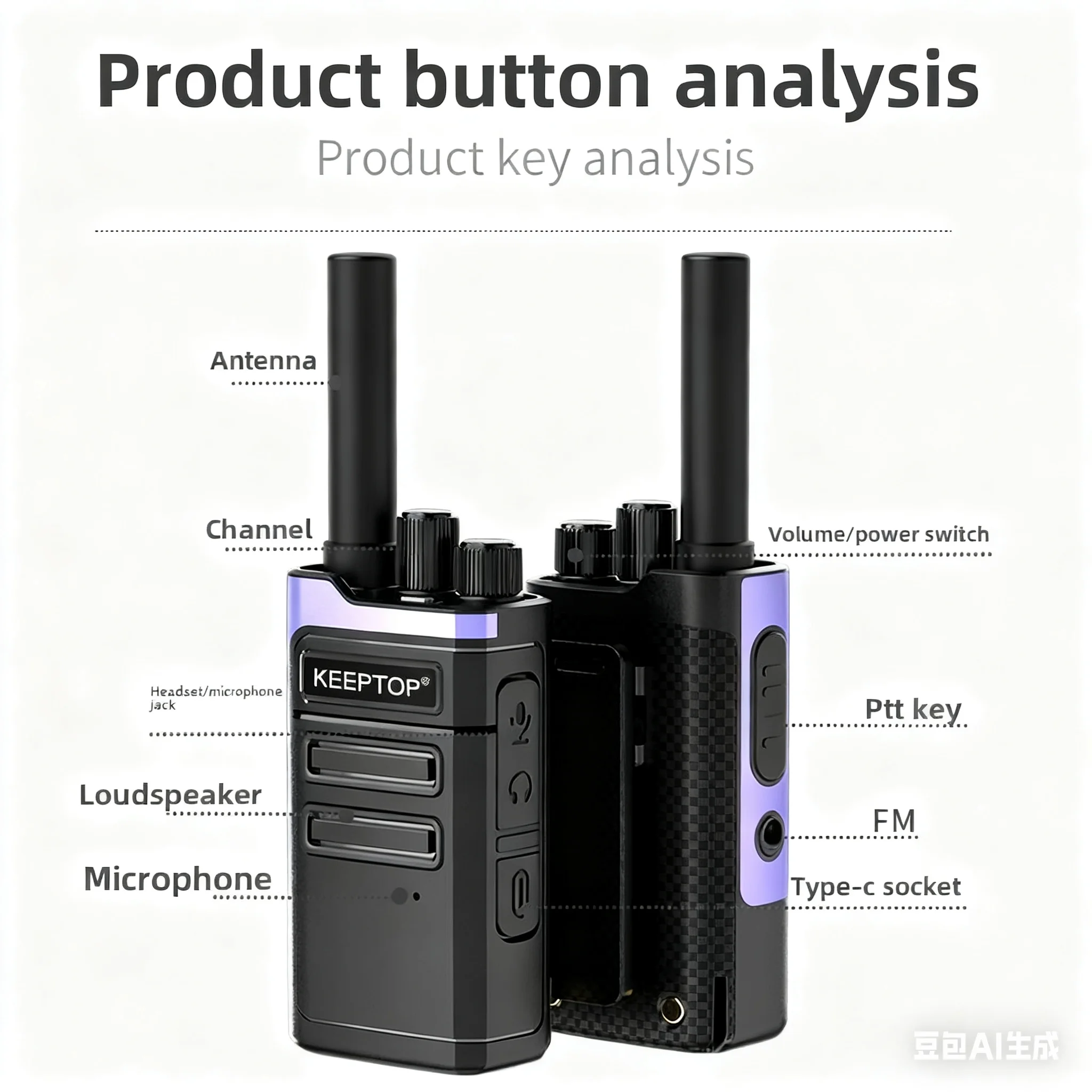 วิทยุสื่อสาร KEEPTOP 1/2 ชิ้น รุ่นมินิ พกพาสะดวก วิทยุสื่อสารแบบสองทาง UHF ชุดเครื่องรับส่งสัญญาณวิทยุสื่อสาร วิทยุสื่อสารระยะไกล