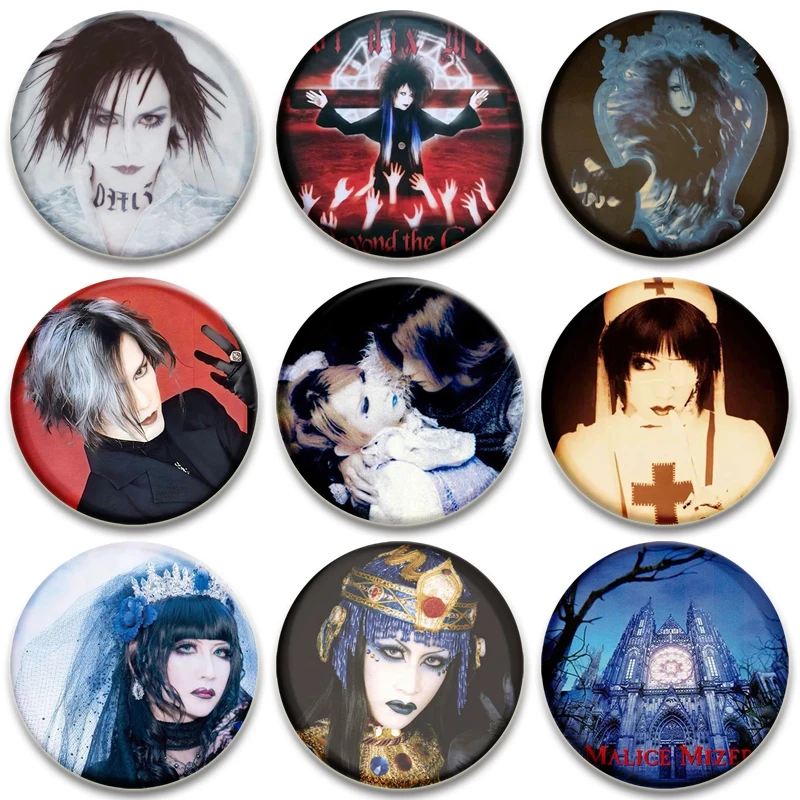 Mana Sama Gothic Rock Aesthetic Brooches Malice Mizer Visual Kei Rock Band Badge Soft Button Pin for Backpack Clothes Decoration