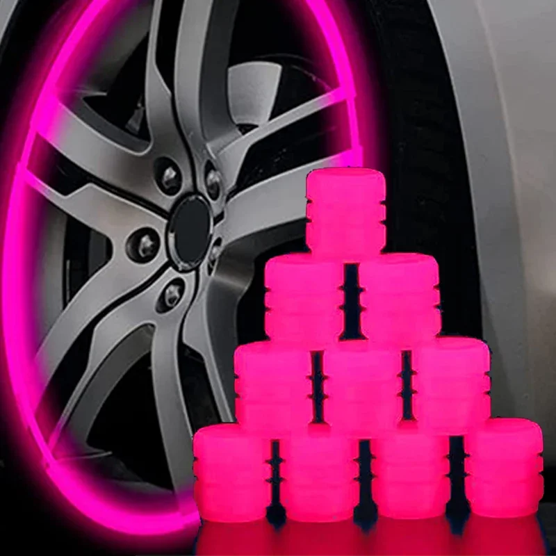 

Luminous Tire Valve Cap Car Motorcycle Bike Wheel Hub Glowing Valve Cover Pink Tire Decoration Auto Styling Tyre Accessories