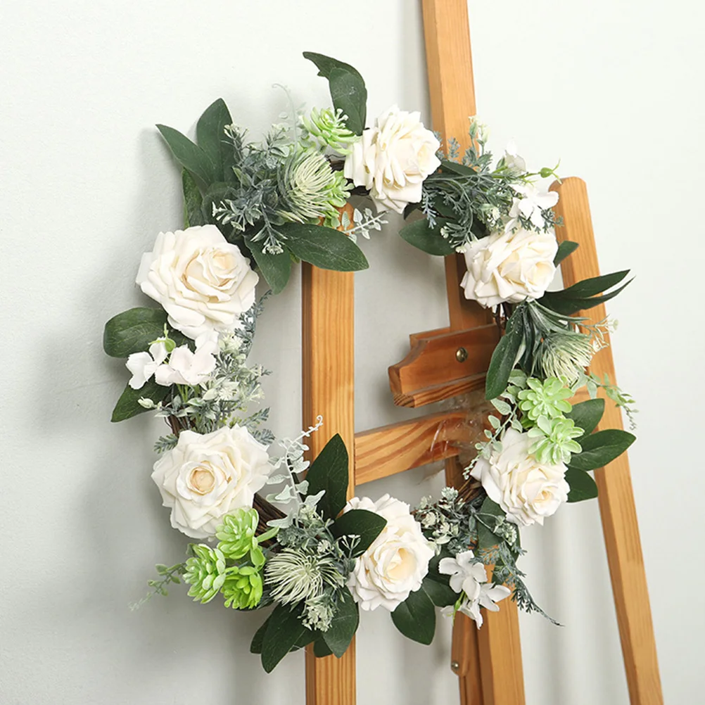 

Simulation Wreath Artificial Leaf for Home Party Decoration Summer Door Wall Pendant Green Hanging naments Long Lasting