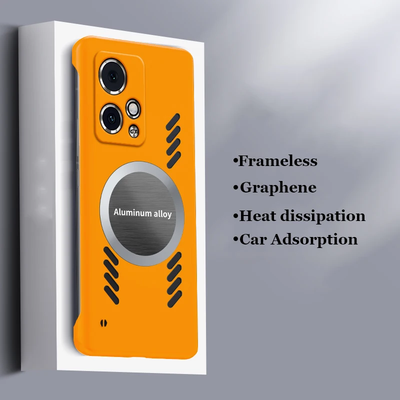 

Frameless Graphene Car Magnetic Adsorption Case For Honor 300 200 100 90 80 70 60 Ultra Pro Plus SE GT Power Back Shell Cover