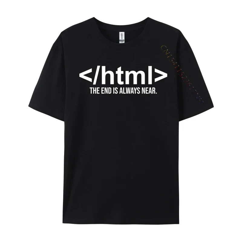 Programmer Coding The End Is Always Near IT Computer Normal T-shirts 2024 Fashion Print Cotton Mens T Shirt Printed On