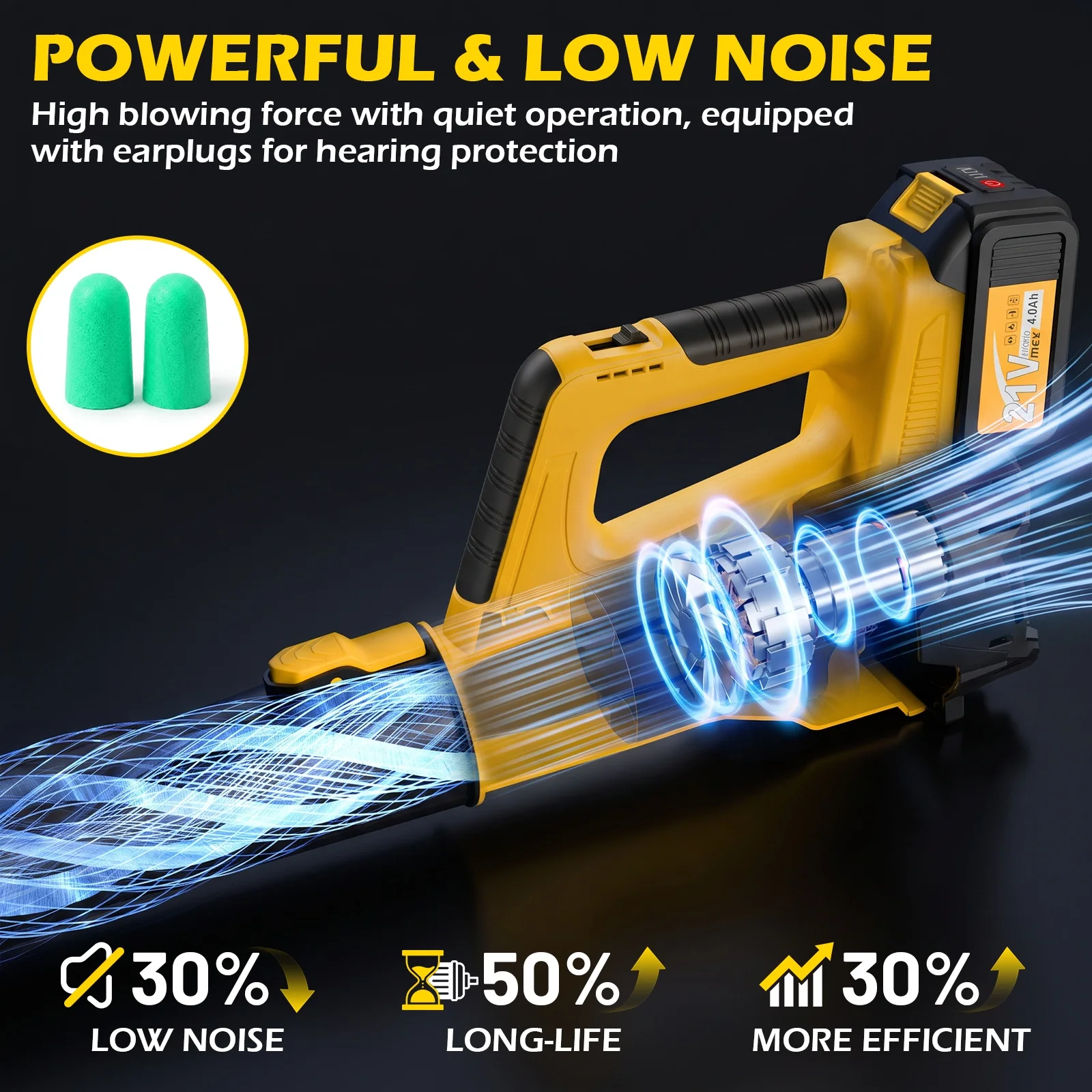 Cordless Leaf Blower 150MPH 600CFM Electric Air Blower Portable 2 In 1 with 2-Speed Adjustment 2×3.0Ah Batteries for Yard Patio Walkway Leaf Snow Dust Removal