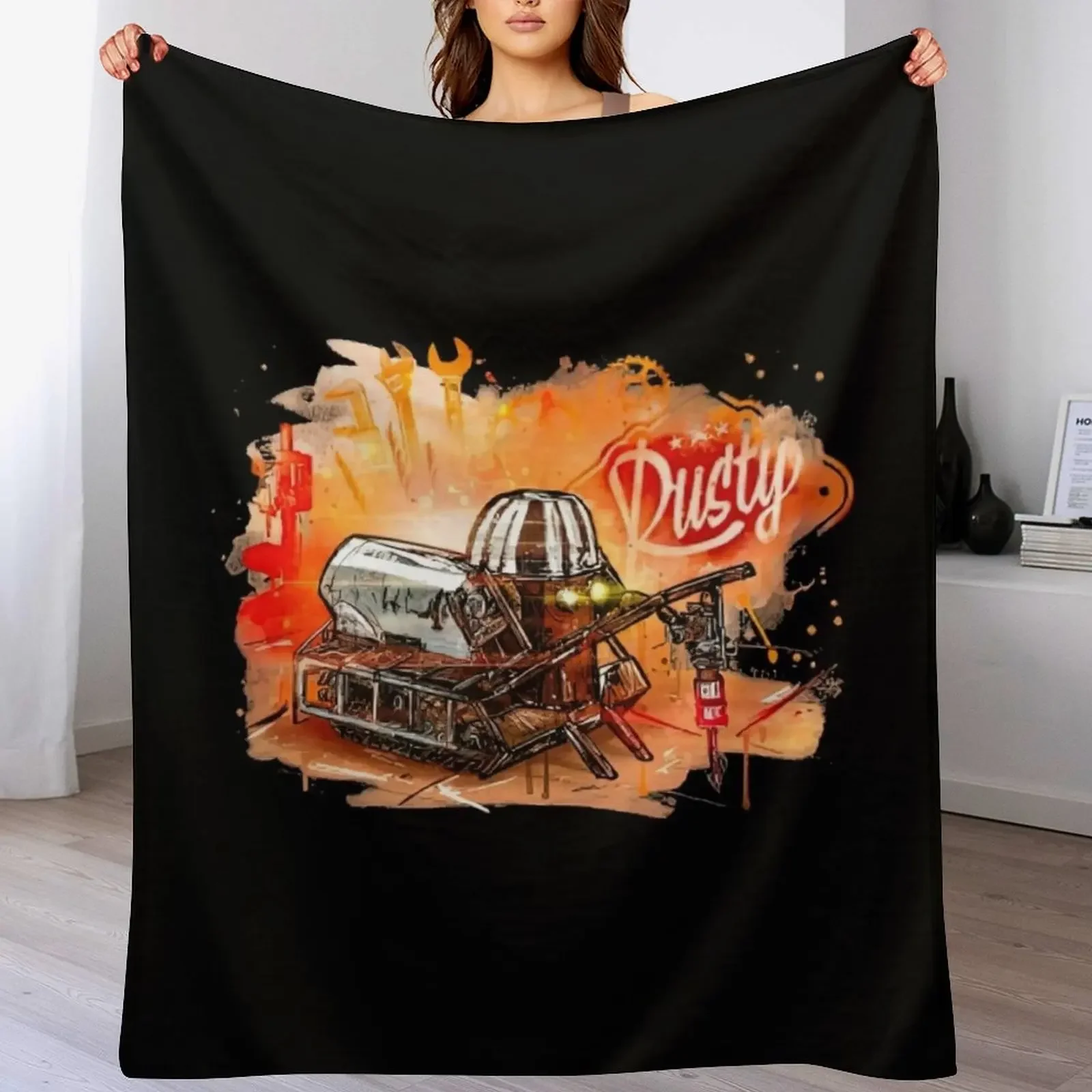 Rusty Battlebots Throw Blanket Decorative Beds Sleeping Bag Flannel Fabric Blankets