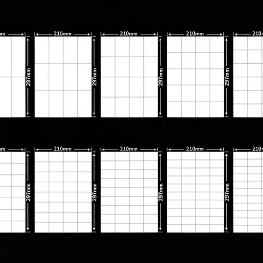 Blank Adhesive Label Sheets A4 Size For Laser Inkjet Printer Matte Glossy Kraft DIY Craft Stationery Tags