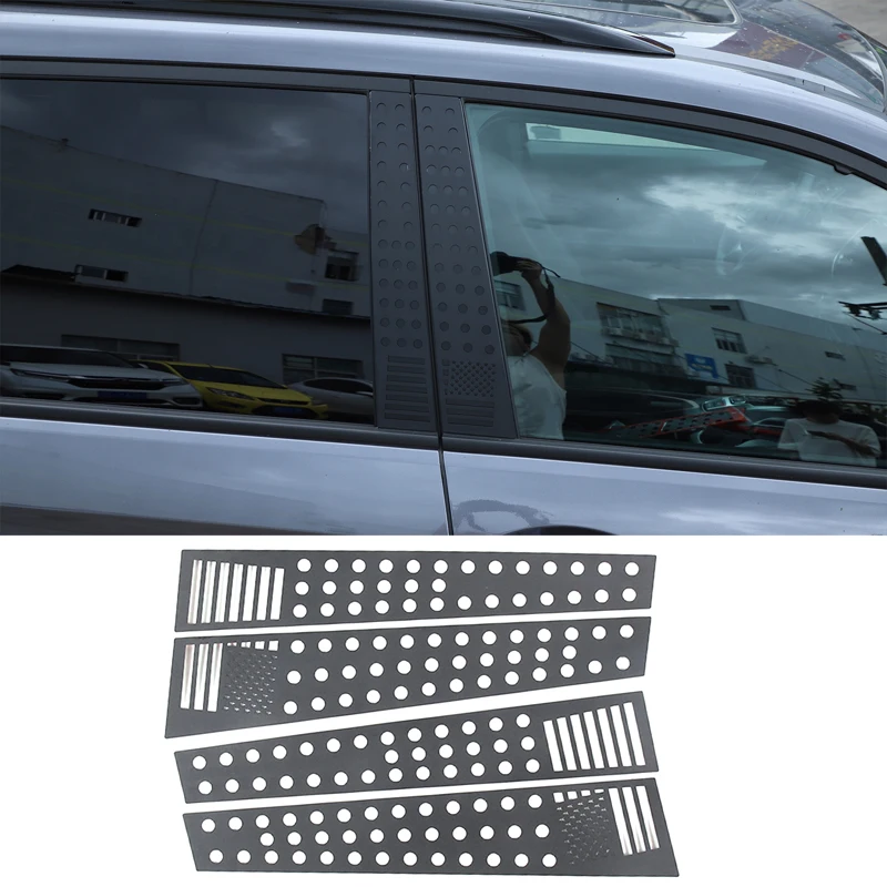 

For 2015-2022 Honda Pilot Aluminum Alloy Black Car Center Pillar Honeycomb Decorative Panel Sticker Car Protection Accessories