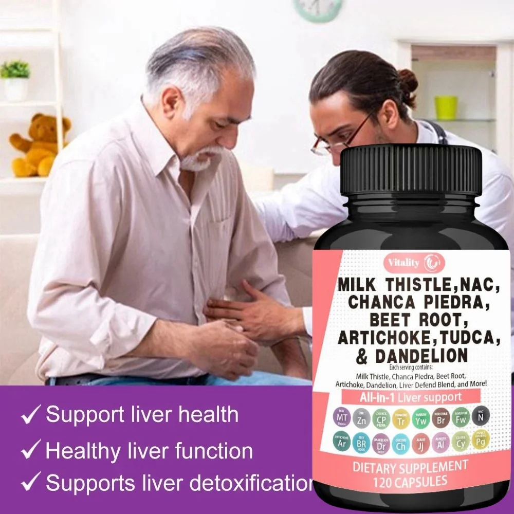 Milk Thistle Capsule - Helps Purify & Detoxify The Liver, Lower Blood Lipids, Maintain Healthy Liver Function Natural Dandelion