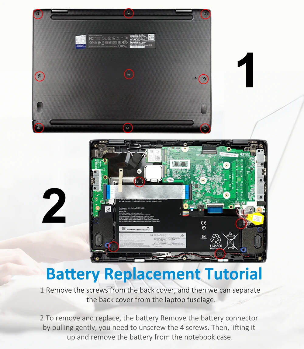 Imagem -06 - Kingsener Bateria do Portátil para Lenovo Lenovo 100e 500e Chromebook 1ª Geração 100e 300e 500e Chromebook 2ª Geração L18d3pg1 L17m3pb0