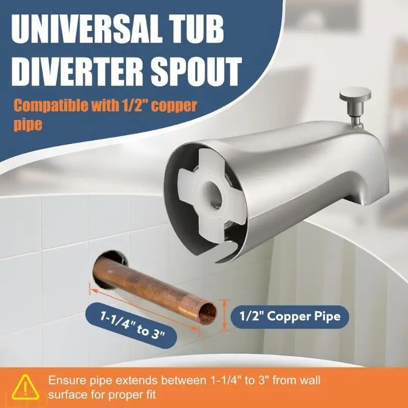 12PD Quick Flows Bath Fitting Featuring Diverts Valves & Slip Compatibility for Bath Tub