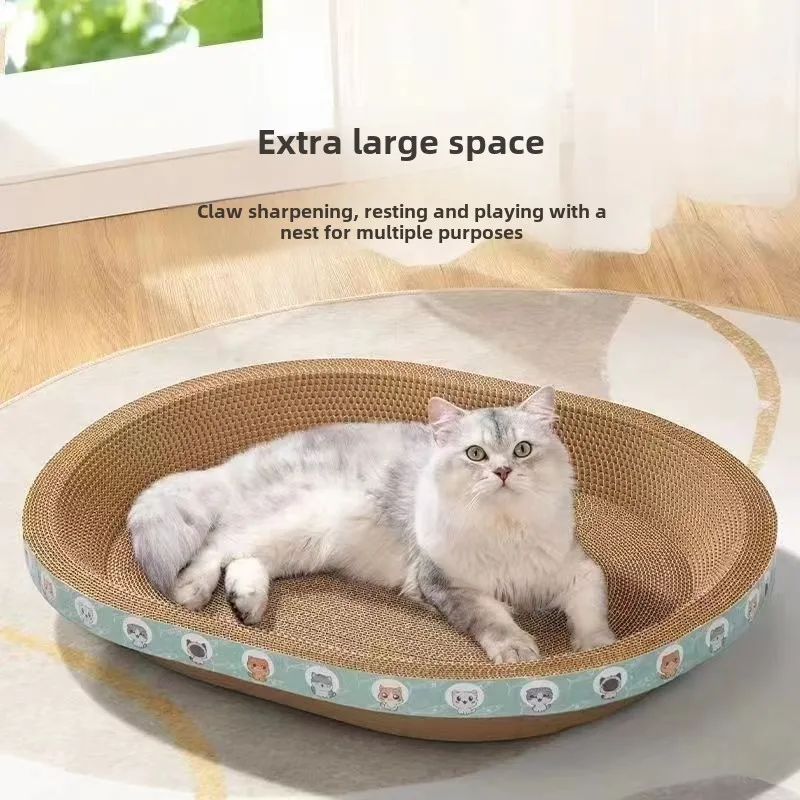 Round Cat Scratching Board Corrugated Paper Cat's Nest Toy Claw Sharpener Pet Supplies Products Scratchers Furniture Accessories