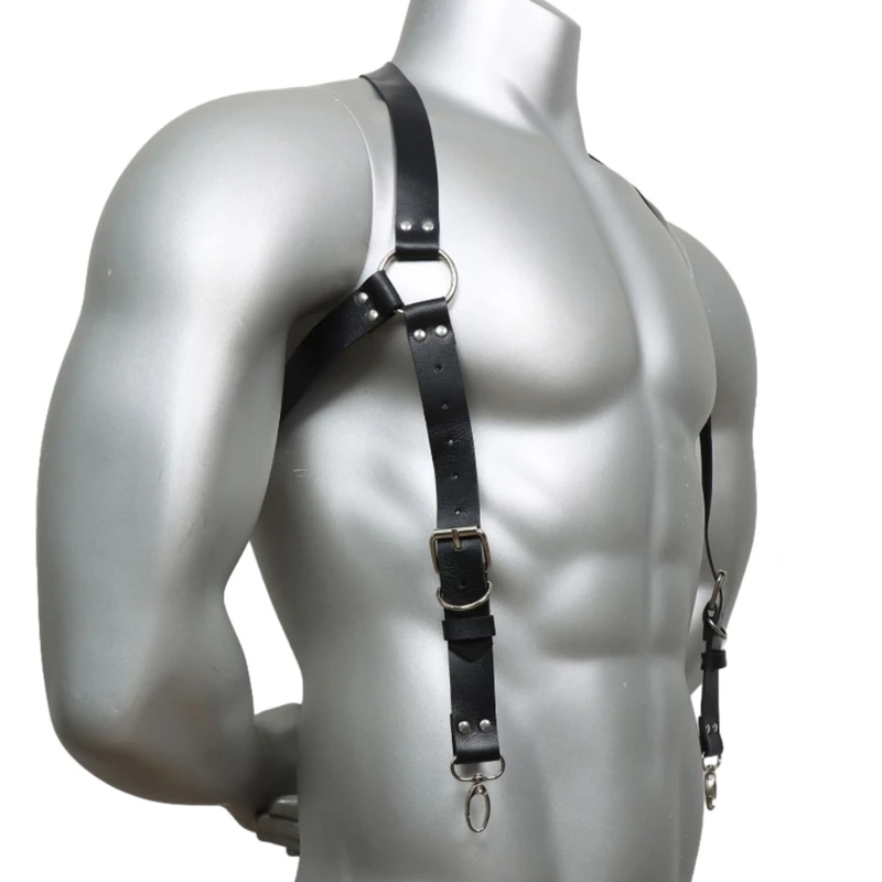 Men Suspender PU Leather Harness Men Punk Chest Shoulder Belt Braces Shirt Belt