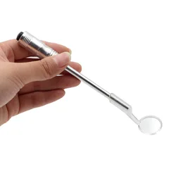 Miroir buccal réfléchissant dentaire, mini poignée durable, blanchiment des dents réutilisable, propre, outil de soins d'hygiène buccale avec lumière LED brillante