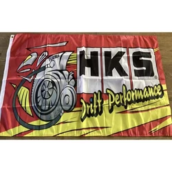 3x5 Ft HKS Drift Flag Racing Car Banner For Decoration