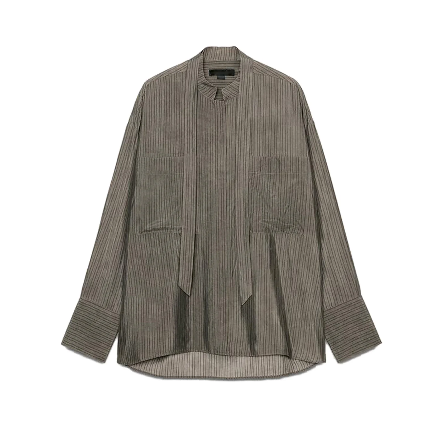 Autumn Winter New Women's Simple Sle Asymmetric Hem round Ne Long Sve ket Decor  Knot irt Polyester Fiber