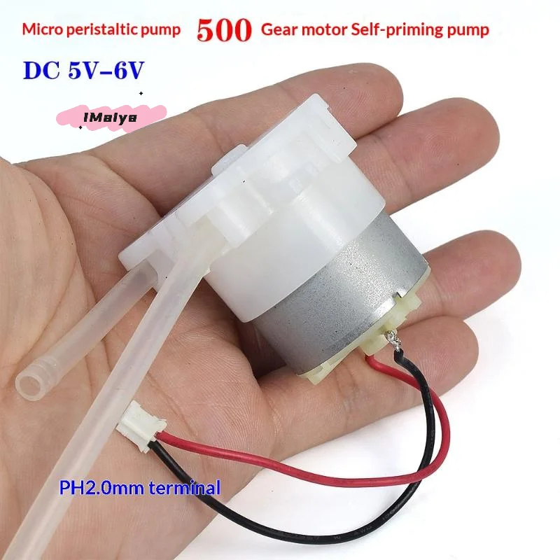 M-1Pcs DC 5V 6V 500 Metal Brush Geared Motor Micro Peristaltic Pump Dosing Liquid Water Squeeze Pump For Lab Ink Sampling Pump