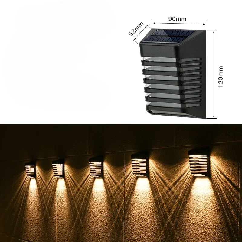 LED Solar Fence Light IP65 Outdoor Waterproof Wall Light Breathing/Constant Mode Garden Light Suitable for Stair Path Backyard