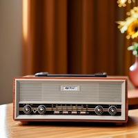 Rechargeable Portable Card Radio Bluetooth Speaker Retro Wood High Sensitivity AM FM SW 3 Band Wireless Broadcast Forthe Elderly