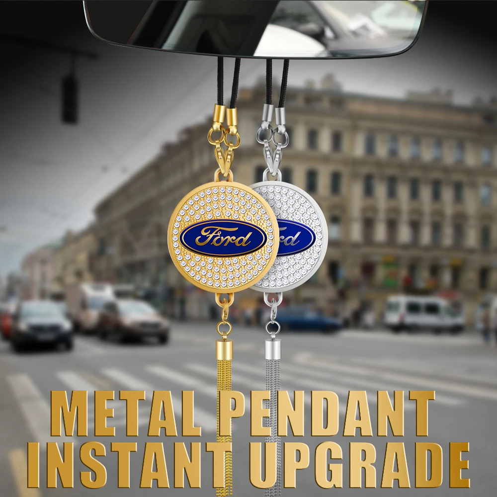 1 шт., внутреннее зеркало заднего вида, металлический кулон, подвесные украшения для Ford Focus Ecosport Kuga Mustang Ranger Fusion Mondeo