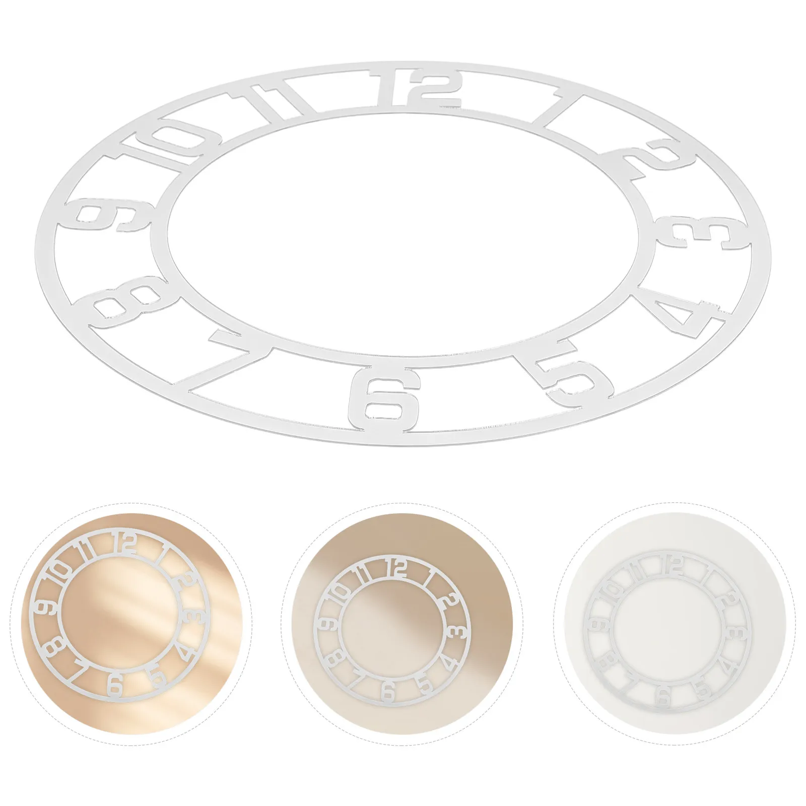 25Cm Acrylic Mirror Clock Sticker Round Self Adhesive Wall Decal with Bold Numerals Modern Minimalist Decor for Living Room