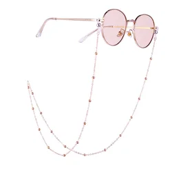 New Women Gold Eyeglass Chains Sunglasses Reading Beaded Eyewears Cord Neck Rope