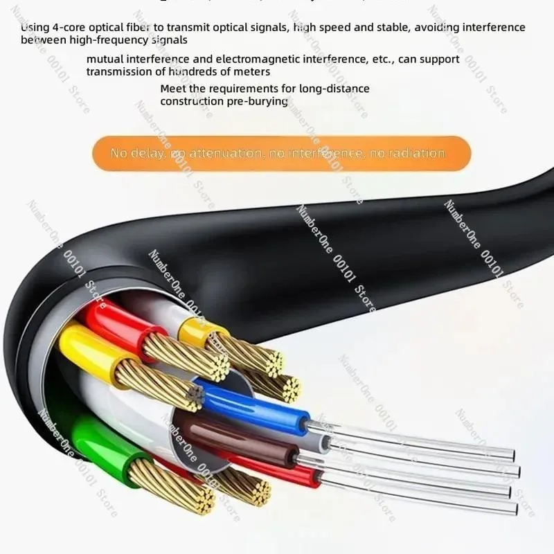 8K HDMI 2.1 Fiber Optic Cable Armored High Speed 48Gbps HDR eARC for PS5 Xbox Projector Gaming Monitor Ultra HD Video Audio