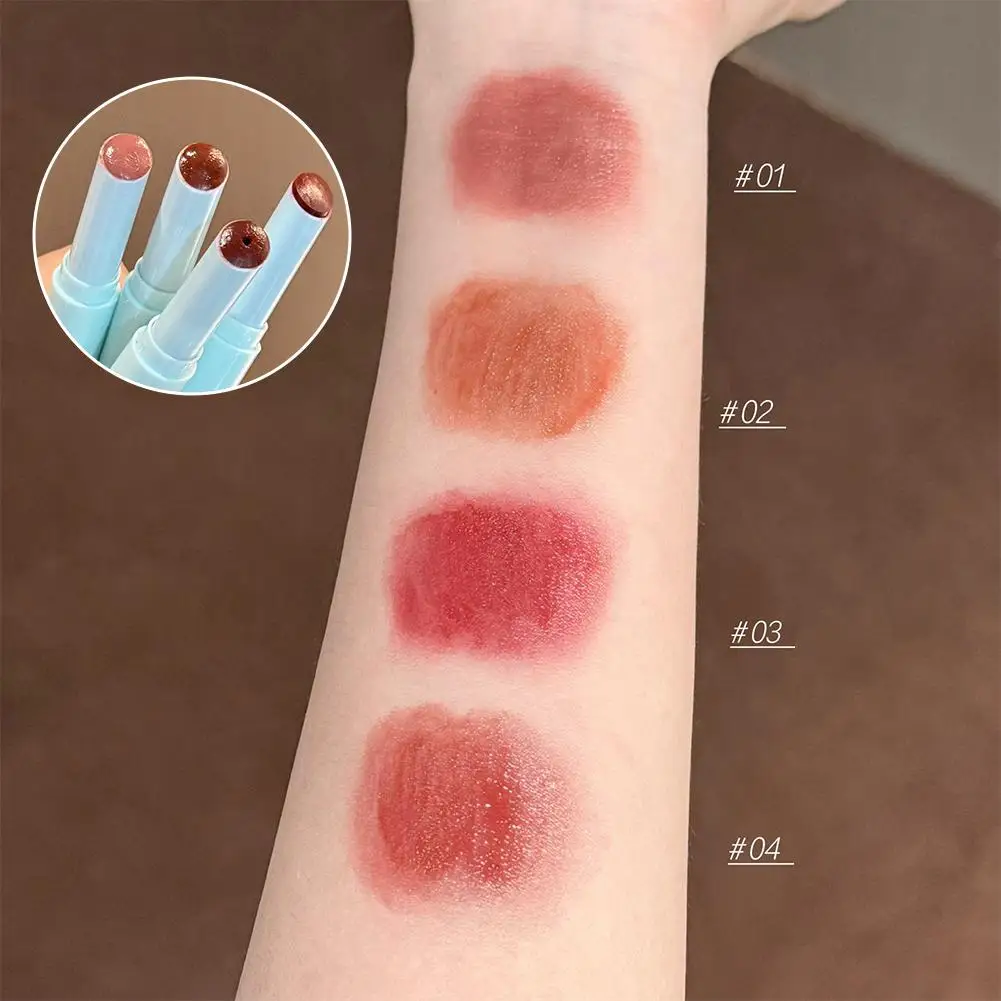 Brillo de bálsamo labial teñido, brillo de labios sólido con acabado de alto brillo, aspecto natural para maquillaje diario, lindo estilo coreano