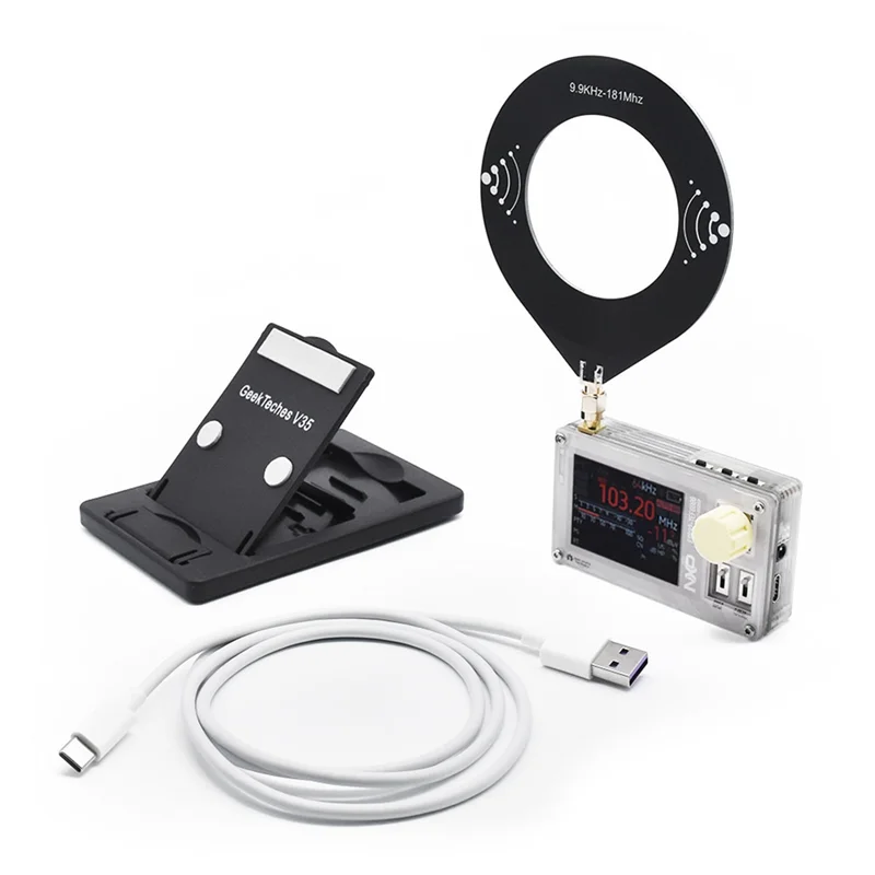 

A10R ESP32 Полнодиапазонный FM/LW MW/SW Коротковолновое радио Mini TEF6686 DSP 2,0-дюймовый IPS-экранный приемник с пончиковой антенной Черный