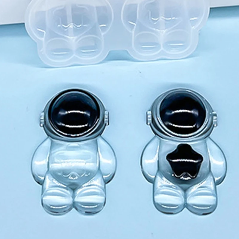 3D 행성 우주비행사 장식 금형 수지 에폭시 실리콘 키체인 브로치 금형