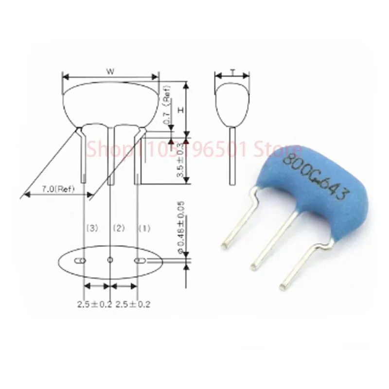 20PCS CSTLS8M00G53-B0 16MHZ ceramic crystal oscillator straight inserted  DIP-3