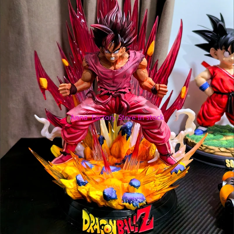 Dragon Kaiouken Son Goku Anime Figure Burst Red Large Gk Model Super Saiyan 38cm Big Statue Ornament Decoration Gift Toys