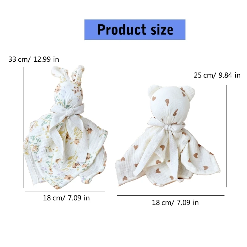 F19F Handuk Bayi Kasa Katun Kain Sendawa Menenangkan Boneka Lembut & Bernapas