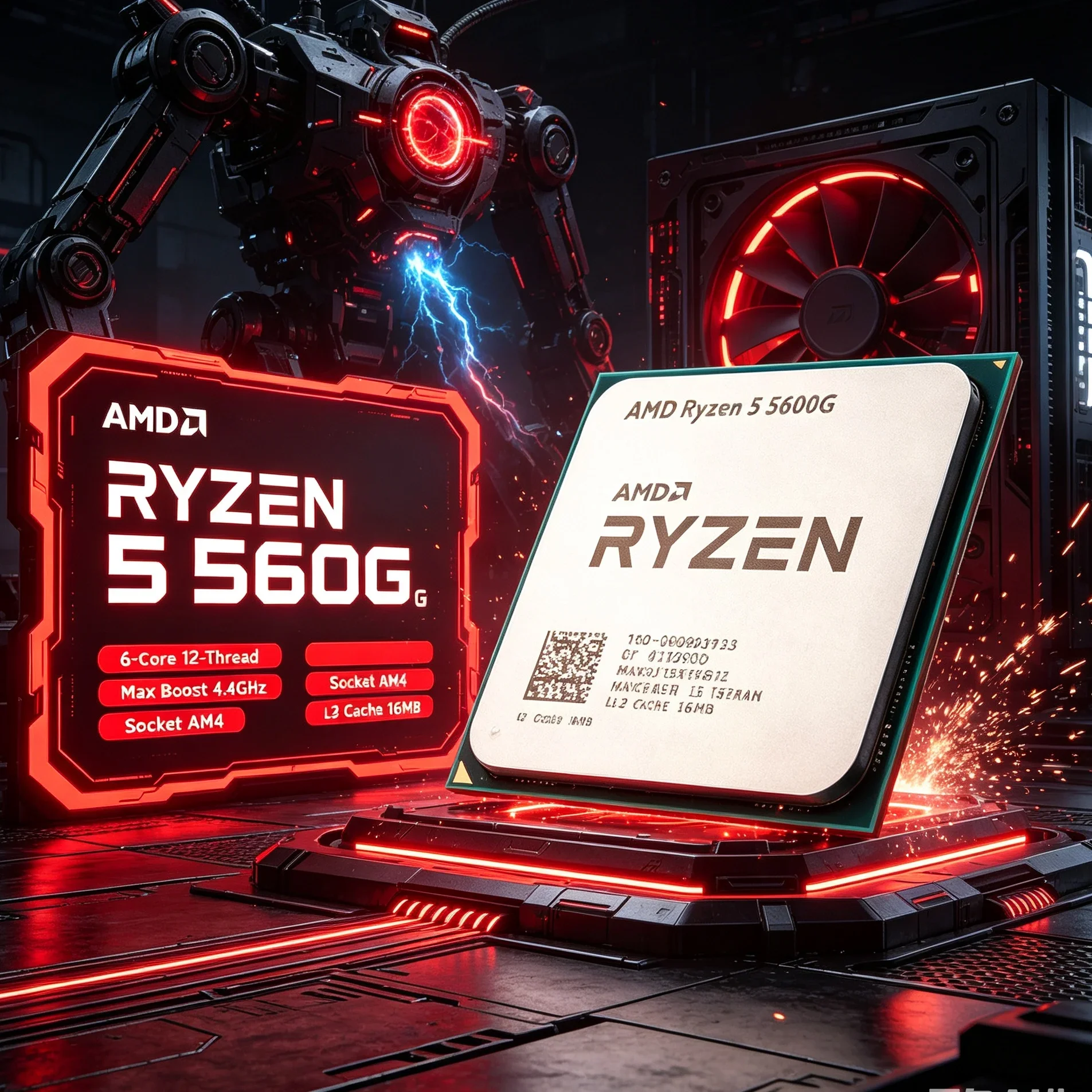 AMD Ryzen 5 5600G Fanless Ready Desktop CPU 6 Core 12 Thread 7nm Zen 3 AM4 Socket