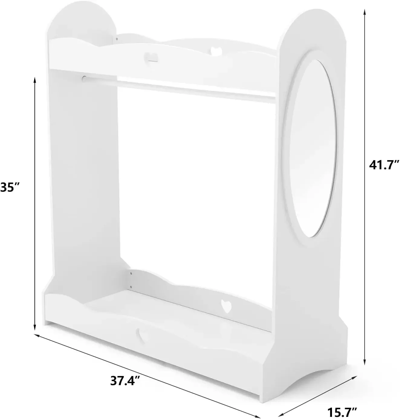 Kids  Dress-Up Storage w/Mirror,Dress up Closet,Dress up Wardrobe,Open Hanging Costume  Closet w/Side Pockets, Hook,Top Shelf, S