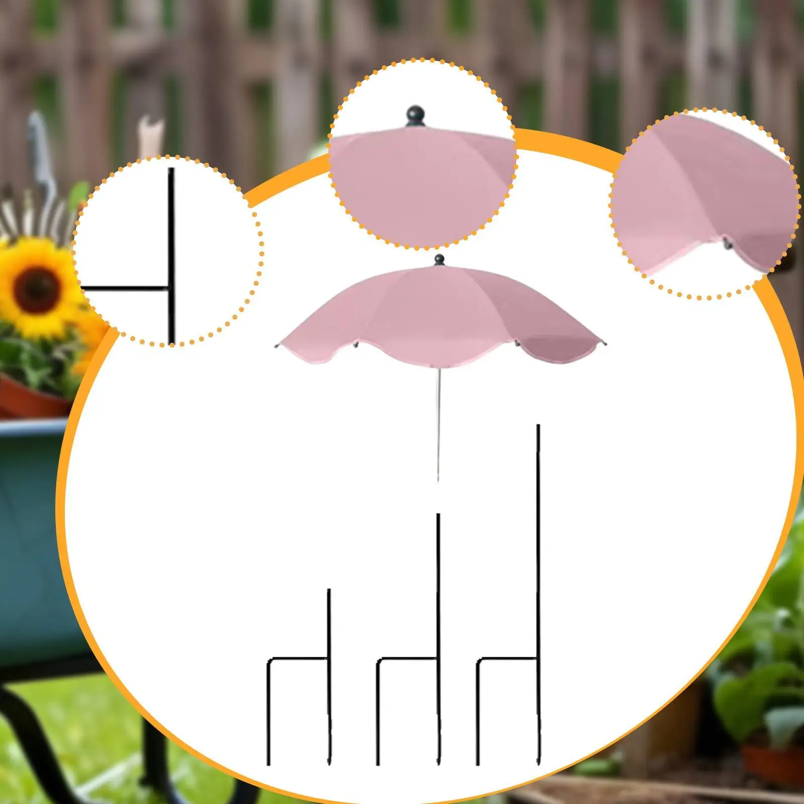 Guarda-chuva para plantas 23,6 polegadas, leve, à prova de chuva, versátil para vasos de plantas