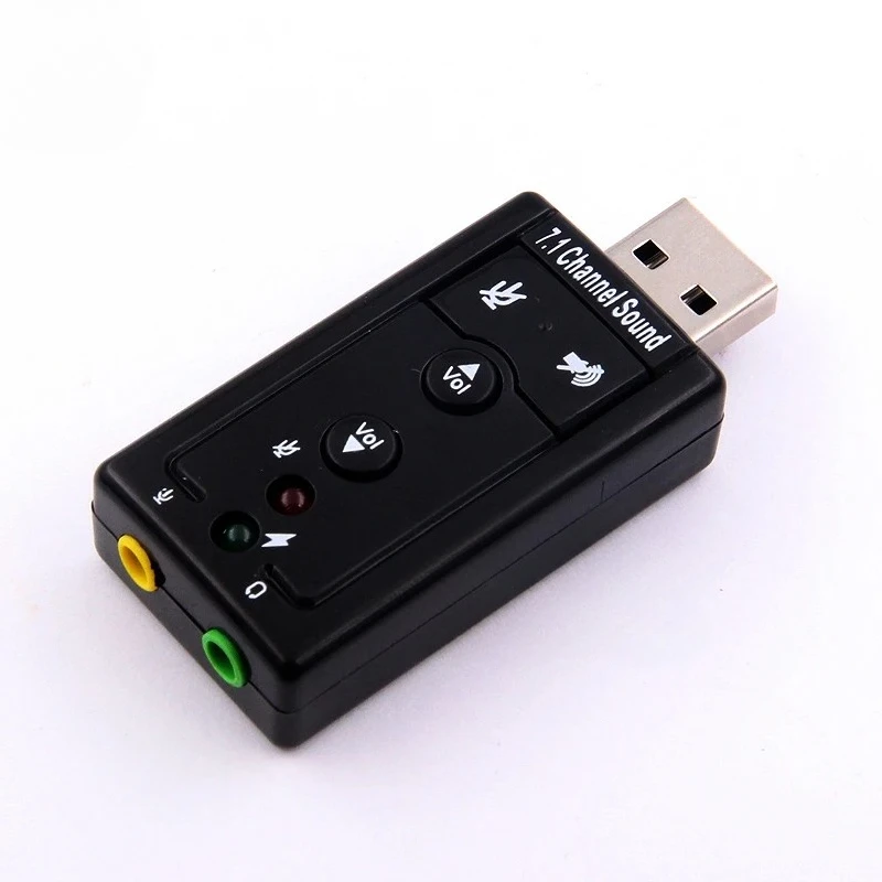 1pc New External Mini USB 2.0 Virtual 7.1Channel Audio Sound Card Adapter 3.5mm Mic Speaker Audio Headphone Jack Converter