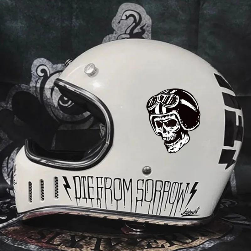 Skeleton Vintage Shoei Helmet Stickers, Reflective Waterproof Decals for Motorcycle Modification