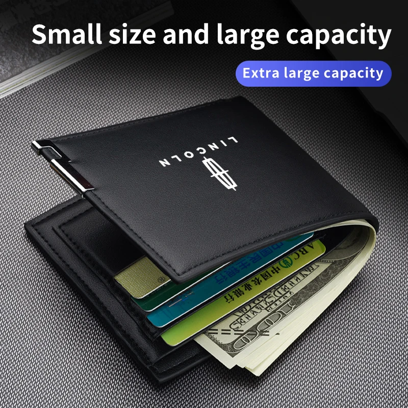 Car Interior Wallet Men Leather Wallets Multi Card Bag For Lincoln Nautilus Aviator Navigator MKZ MKX Continental MKC Voyager