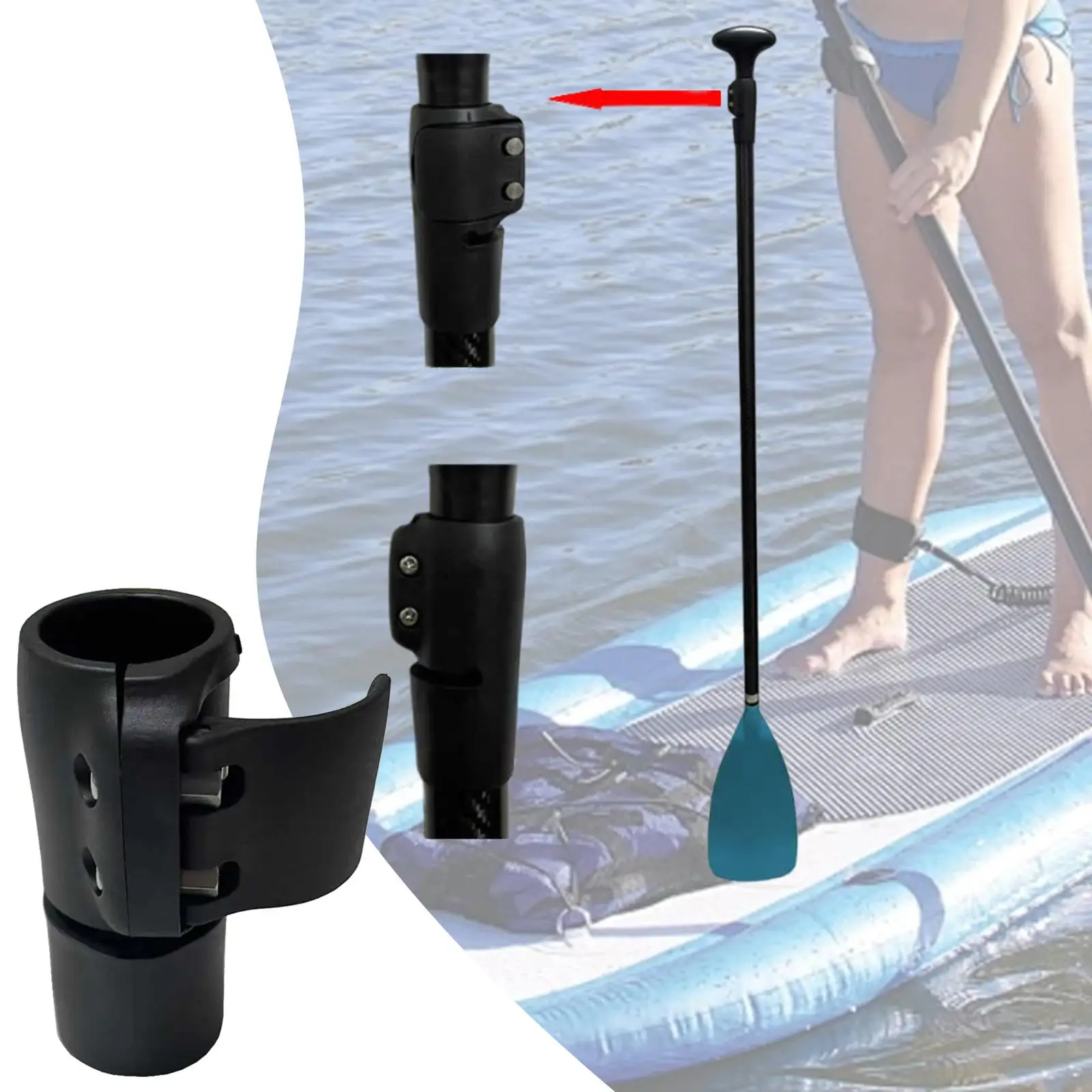 Paddle Clamp Paddle Shaft Clamp Portable Nylon Quick Release Adjuster Clip for Outdoor Boats Water Sports Paddleboarding