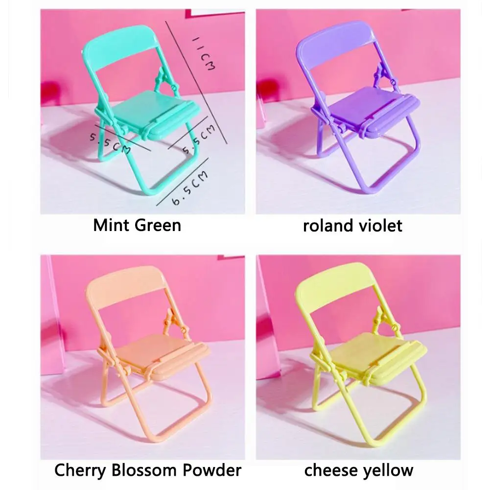 Mini Chair Shape Mobile Phone Stand Portable Cute Colorful Adjustable Folding Stool Lazy Phone Desktop Holder For Cell Phone