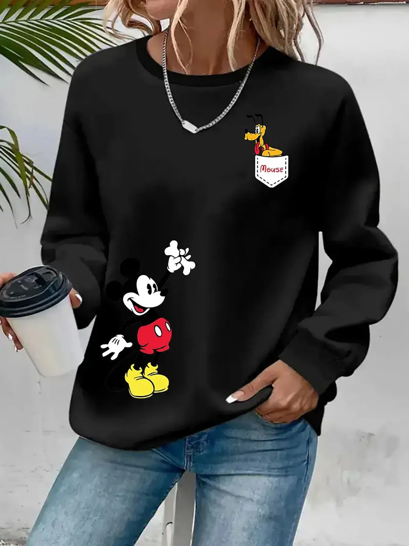 Disney Mickey Mouse Series Uomo Donna Felpa con cappuccio Pullover Top Autunno Inverno Pile Oversize O-Collo Abbigliamento unisex Felpa con cappuccio