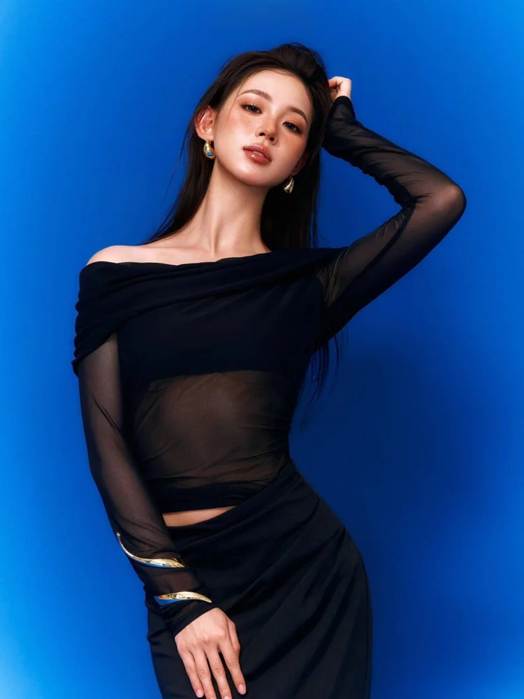 

Модный высококачественный костюм для портретной фотосъемки в корейском стиле, для студийных фотосессий, с эффектом текстуры, в стиле журнальных обложек, для создания женственного образа