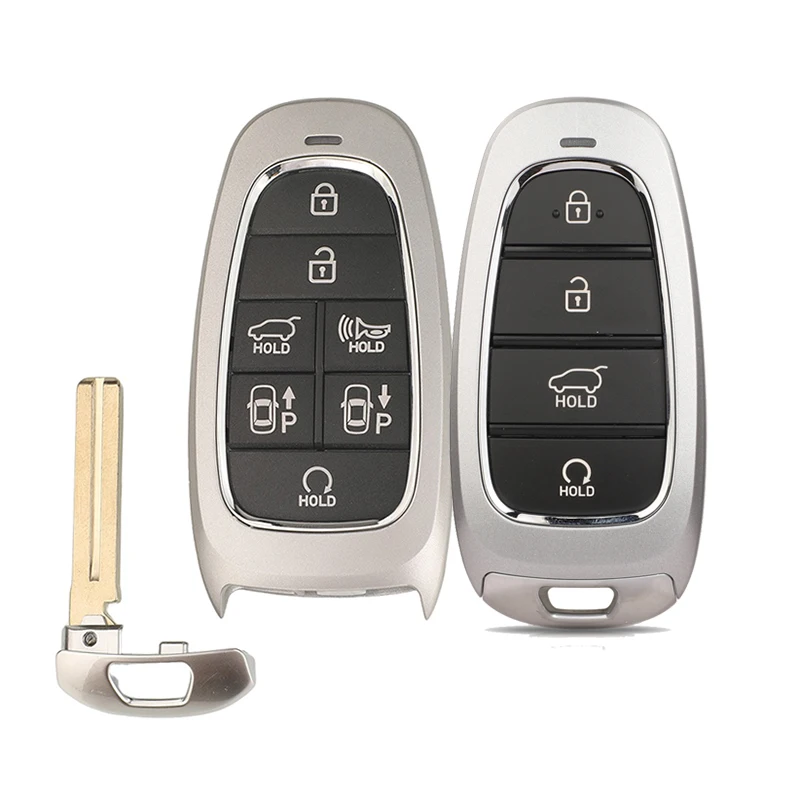 

jingyuqin 4/7Buttons Remote Car Key Shell For Hyundai Nexo Sonata Tucson Santa Fe 2022+ Smart Keyless Card Fob Case Replacement