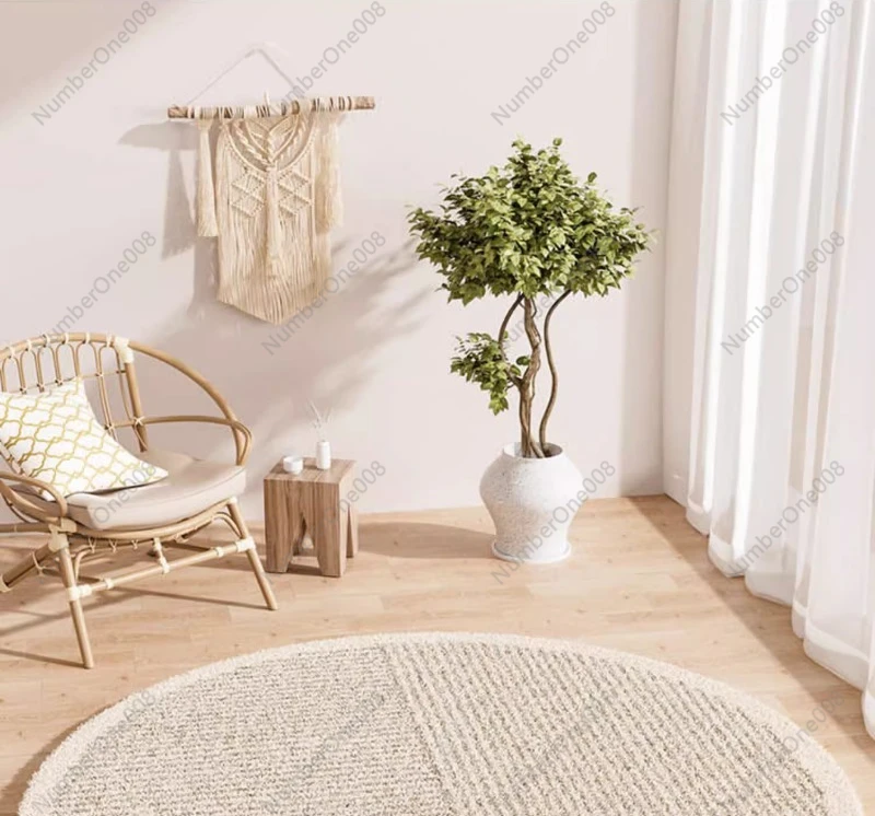 Bedroom Decor Round Carpet Thicken Plush Carpets for Living Room Home Fluffy Soft Rug Anti-slip Lounge Floor Mat B