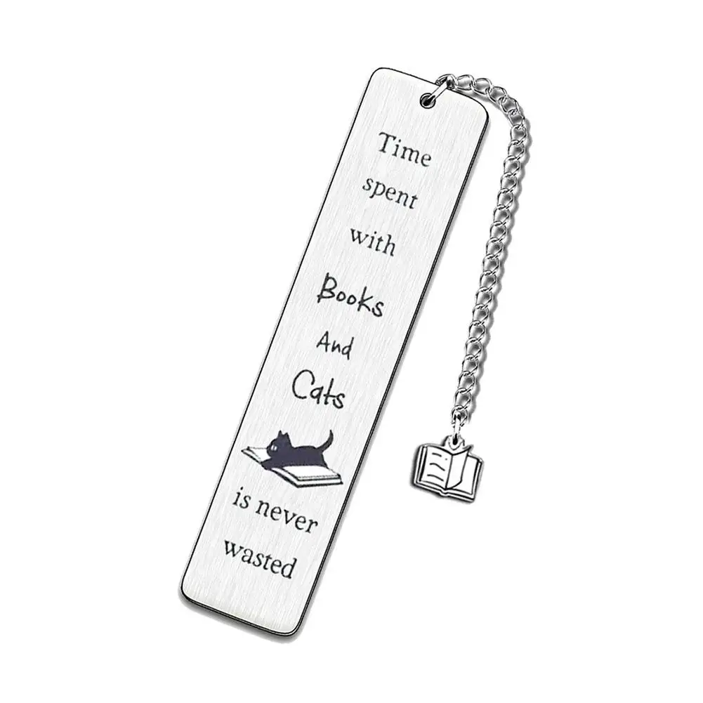 Aço inoxidável Bookmark Lettering Slogan para páginas, livros leitores, coleção infantil, atacado, V7N1