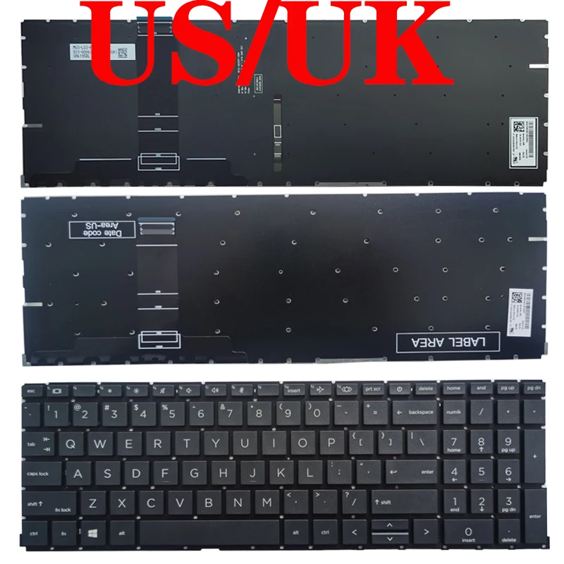 NEW US/UK Laptop keyboard For HP ProBook 450 G8 455 G8 NO frame with/NO backlight