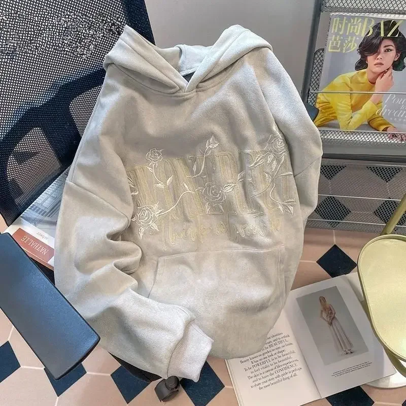 

Plain Loose Baggy Cotton Women's Hooded Sweatshirts Kpop Hoodies 2025 Trend Sport On Promotion Coat Y2k Vintage Cheap Female Top