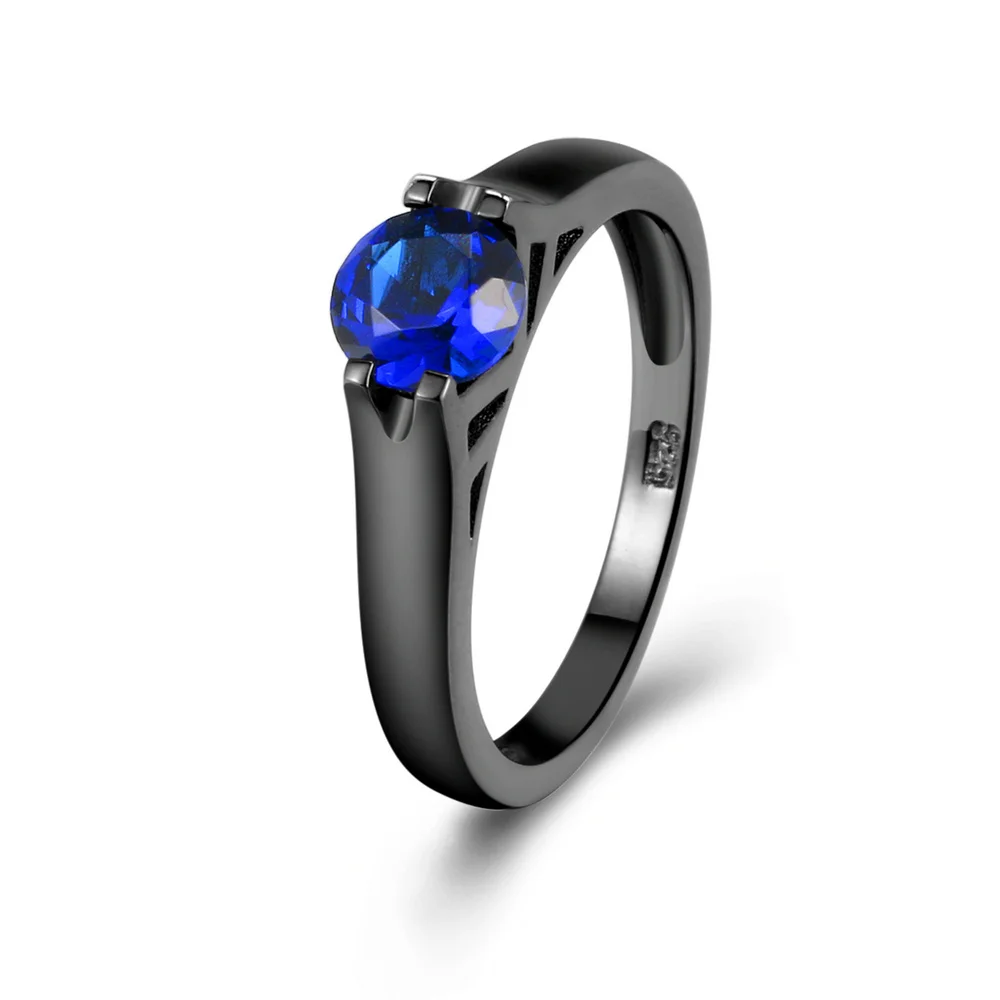 خاتم كريستال دائري للنساء ، خاتم بسيط ، لون اسود وذهبي ، ماركة مجوهرات احتفالية ، هدية DFR621 #2