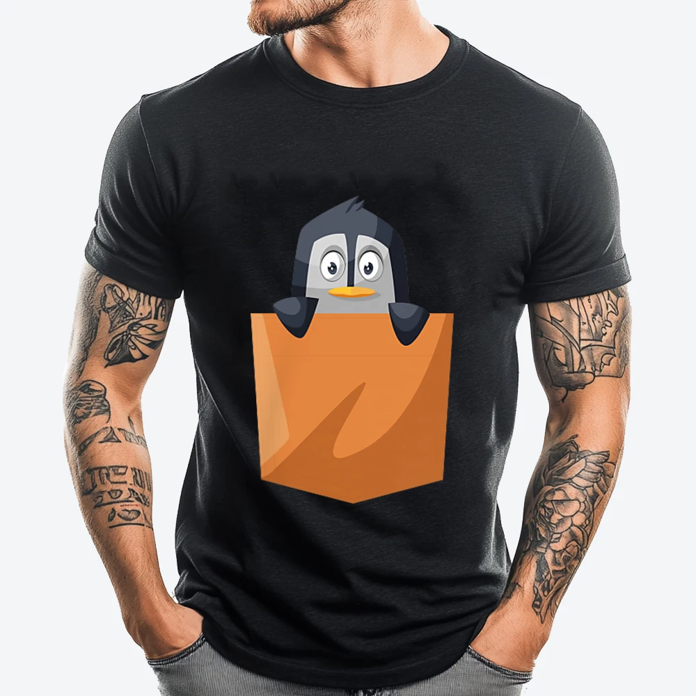 

Funny Penguin Inside Pocket Penguin Pocket Peeking Penguin Graphic Shirts Sale England Style