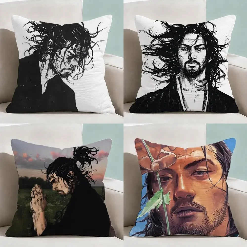 Cool Vagabond Miyamoto Musashi Cushion Cover Throw Pillow Soft Short Plush Cozy Durable Colorfast Sofa Bedroom Home Decor Gift