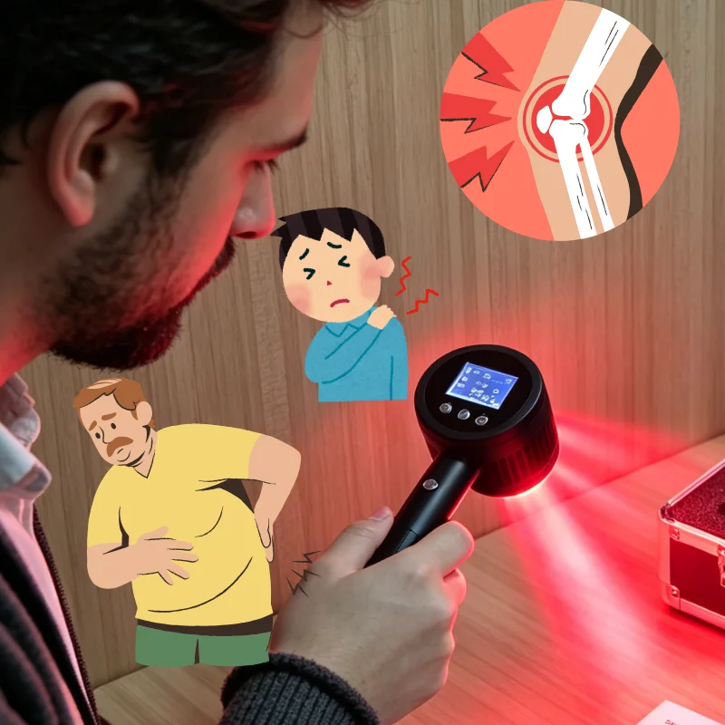 Home Use LLLT Red NIR Light Therapy Machine 650nm 808nm for Osteoarthritis Sciatica Neuropathy Deep Tissue Pain Relief Home Trea